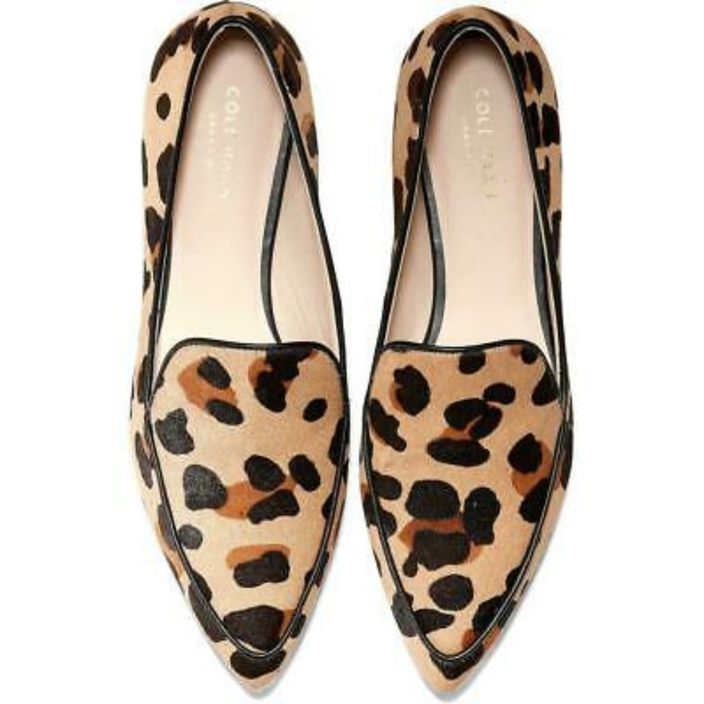 Cole Haan Brie Leopard Leather Loafers Ballet Flat - Picture 6 of 13